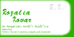 rozalia kovar business card
